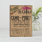 銃またはグリッタージェンダーのリビール招待状- 5 x 7 招待状 (スタンド正面)