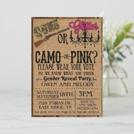 銃またはグリッタージェンダーの明かす招待状 招待状 (スタンド正面)