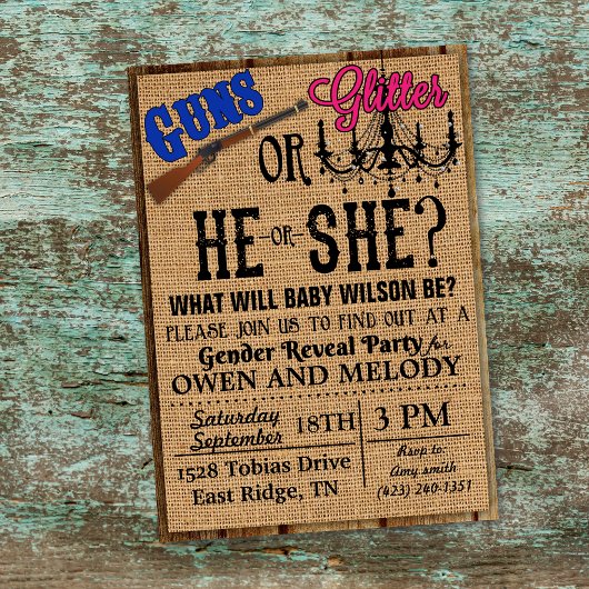 銃またはグリッタージェンダーの明かす招待状 招待状