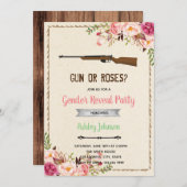銃またはバラの性別の明示招待状 招待状 (正面/裏面)