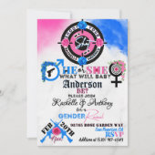 銃またはバラの性別の表示 招待状 (正面)