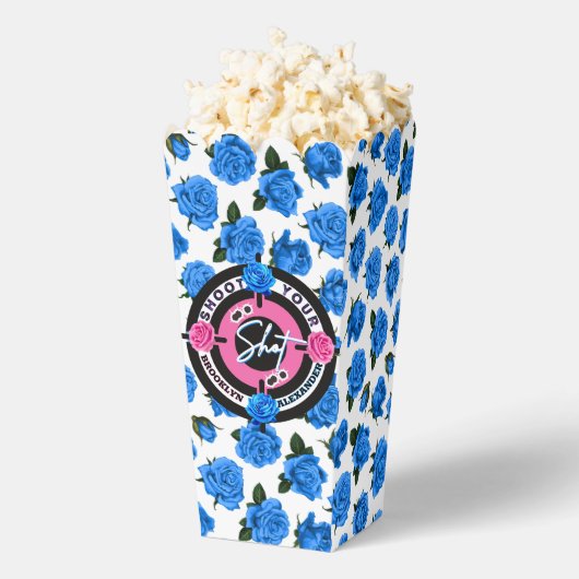 銃またはバラジェンダーがピンク/青の赤ちゃんシャワーを明らかにする フェイバーボックス (はじけた状態)