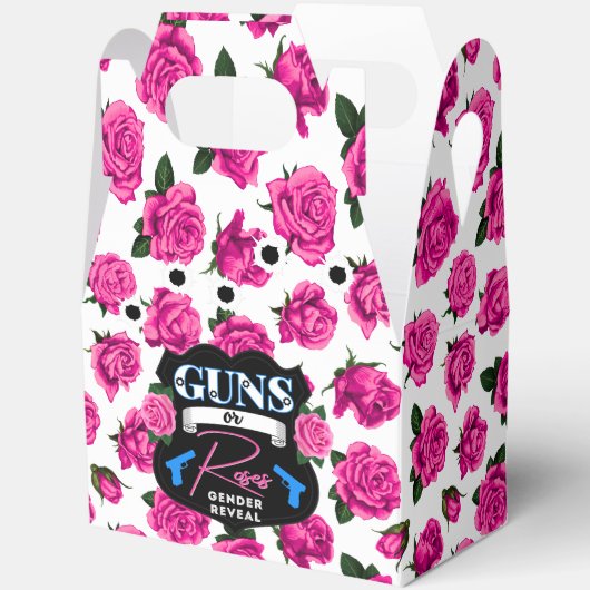 銃またはバラジェンダーがピンク/青の赤ちゃんシャワーを明らかにする フェイバーボックス (見開き)