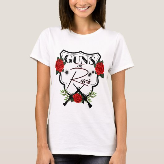銃またはバラジェンダーがママのバラを明らかにする Tシャツ (正面)