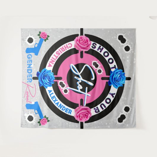 銃またはバラジェンダーが明らかに撮影 タペストリー (正面(横))