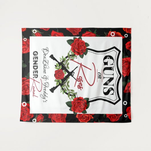 銃またはバラジェンダーが赤ちゃんのシャワーを明らかにする タペストリー (正面(横))