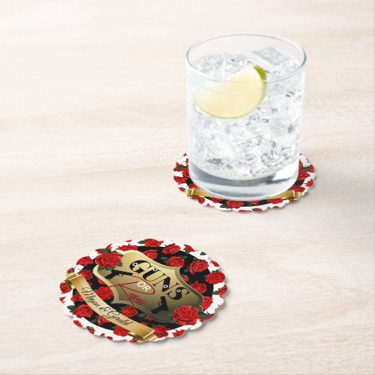 銃またはバラジェンダーが赤ちゃんのシャワーを明らかにする ペーパーコースター (インサイチュ)