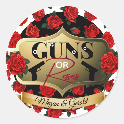 銃またはバラジェンダーが赤ちゃんのシャワーを明らかにする ラウンドシール (正面)