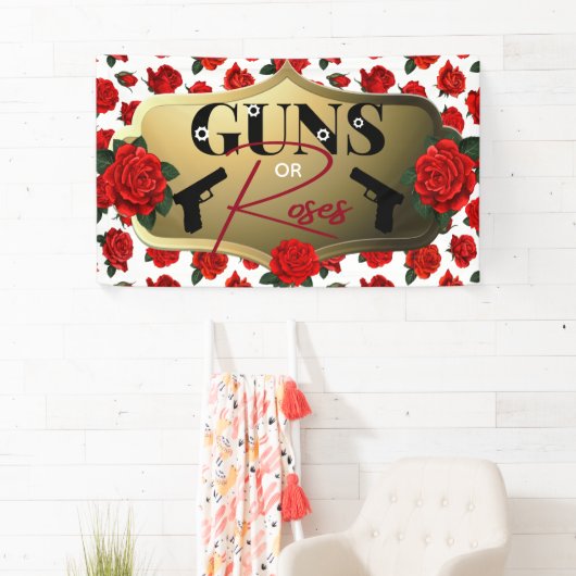 銃またはバラジェンダーが赤ちゃんのシャワーを明らかにする 横断幕 (インサイチュ)