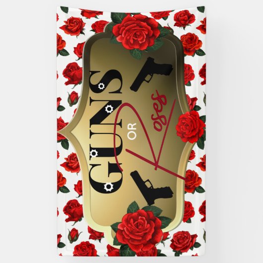 銃またはバラジェンダーが赤ちゃんのシャワーを明らかにする 横断幕 (縦)