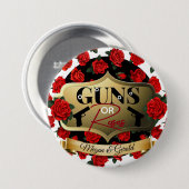 銃またはバラジェンダーが赤ちゃんのシャワーを明らかにする 缶バッジ (正面&裏面)