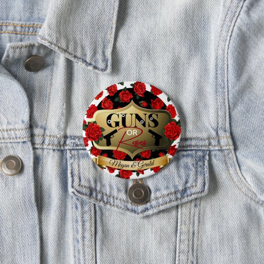 銃またはバラジェンダーが赤ちゃんのシャワーを明らかにする 缶バッジ (インサイチュ)