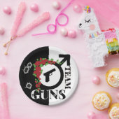 銃またはバラジェンダーが赤ちゃんシャワーを明らかにする|チーム銃 ペーパープレート (パーティー)
