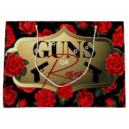 銃またはバラジェンダーが赤ちゃんシャワーブラックを明らかにする ラージペーパーバッグ