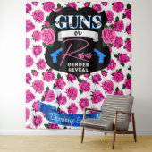 銃またはバラピンク/ブルー性別が赤ちゃんのシャワーを明らかにする タペストリー (インサイチュ)