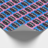 銃またはバラピンク/ブルー性別が赤ちゃんのシャワーを明らかにする ラッピングペーパー (角)