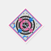 銃またはバラピンク&ブルー | 性別の表示 スタンダードカクテルナプキン (角)