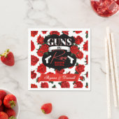 銃またはバラベビーオーウェンジェンダーが赤ちゃんのシャワーを明らかにする スタンダードカクテルナプキン (インサイチュ)