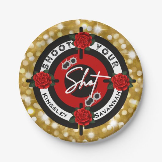 銃またはバラ撃つ撃つ性別リビール ペーパープレート (正面)