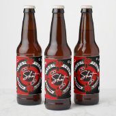 銃またはバラ赤と黒の性別の明け ビールラベル (ボトル)