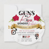 銃またはバラ |撮影した性別のリビール 招待状 (裏面)