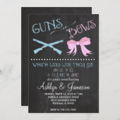 銃または弓ジェンダーの明らかにするパーティの招待状 招待状 (正面/裏面)