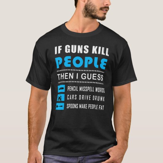 銃もしで人を殺恋しく思す Tシャツ (正面)