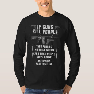 銃もしKすべての人々その後、スペルミス単語Caを鉛筆 Tシャツ