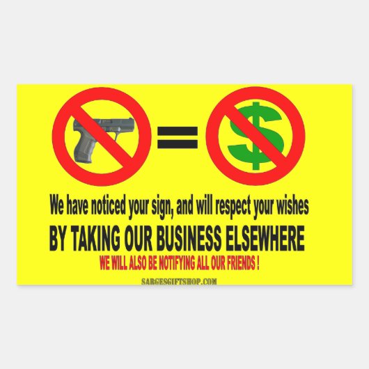 銃も文も 長方形シール (正面)