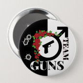 銃やバラが性別で赤ちゃんを暴く|チームガンズ 缶バッジ (正面&裏面)