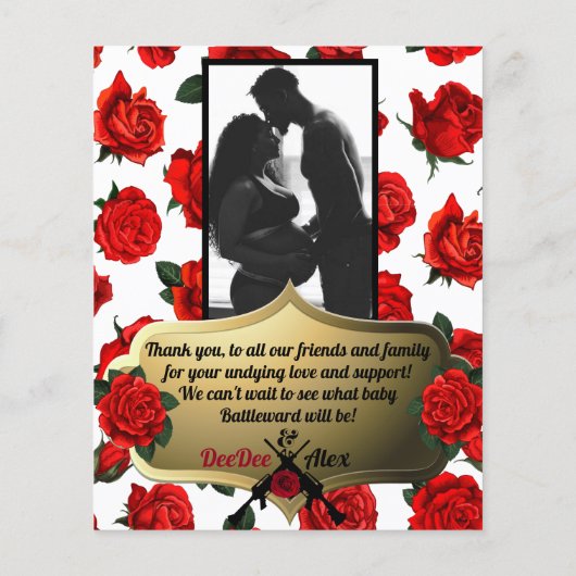 銃やバラジェンダーが赤ちゃんシャワーの写真ゲームを明らかにする チラシ (裏面)