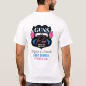 銃やバラジェンダーが赤ちゃんシャワーを明らかにするパパ銃 Tシャツ (裏面)