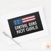 銃をコントロールせよ 女の子をコントロールするな 長方形シール (封筒)