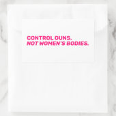 銃を制御する。女性の体ではない。ホットピンクホワイト 長方形シール (バッグ)
