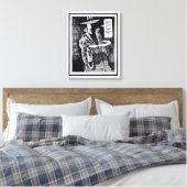 銃を向けたグラフィック小説の主人公 キャンバスプリント (インサイチュ (寝室))