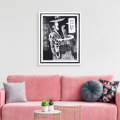 銃を向けたグラフィック小説の主人公 キャンバスプリント (インサイチュ (リビング))