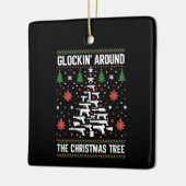 銃を愛おもしろいする人のための醜いクリスマスセーター セラミックオーナメント (左)