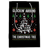 銃を愛おもしろいする人のための醜いクリスマスセーター ミディアムペーパーバッグ (正面)
