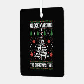 銃を愛おもしろいする人のための醜いクリスマスセーター メタルオーナメント (正面左)