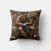 銃を投げるカウボーイ:ワイルドウェストポートレート クッション (裏面)