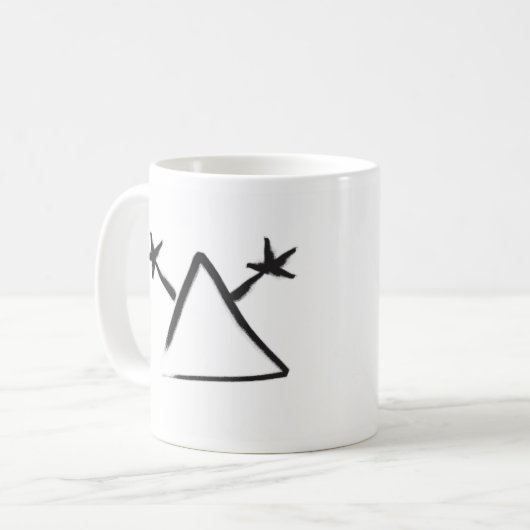 「銃を持った男がここに住んでいる」というホボの看板 コーヒーマグカップ (正面左)