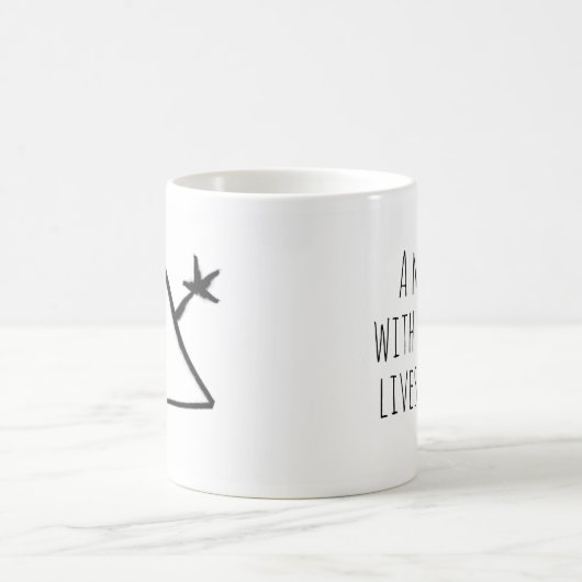 「銃を持った男がここに住んでいる」というホボの看板 コーヒーマグカップ (中央)