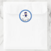 銃を持った警官ありがとう ラウンドシール (バッグ)