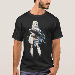 銃を持つアニメの少女 Tシャツ