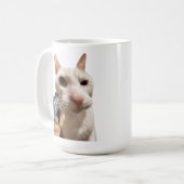 銃を持つクールな猫の面白いミーム コーヒーマグカップ (正面左)