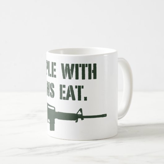銃を持つ人々はマグを食べます コーヒーマグカップ (正面右)