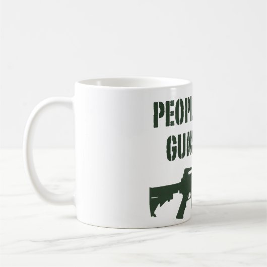 銃を持つ人々はマグを食べます コーヒーマグカップ (左)