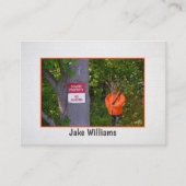 銃を持つ剥製の大型バックハンター 名刺 (正面)