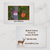 銃を持つ剥製の大型バックハンター 名刺 (正面/裏面)