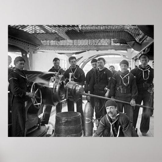 銃を持つ塩辛い犬， 1890s ポスター (正面)